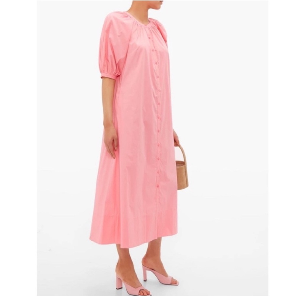 EUC Staud Pink Peach Vincent Midi Dress Sz Small